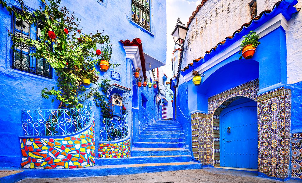 Charming Blue Lane in Chefchaouen Medina