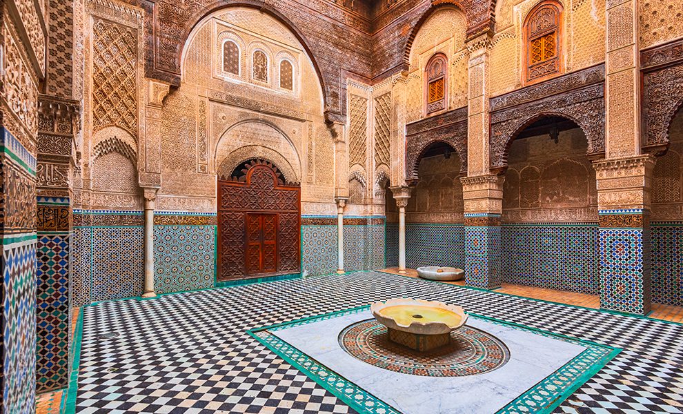 Interior Courtyard of a Traditional Qur’anic School in Marrakesh